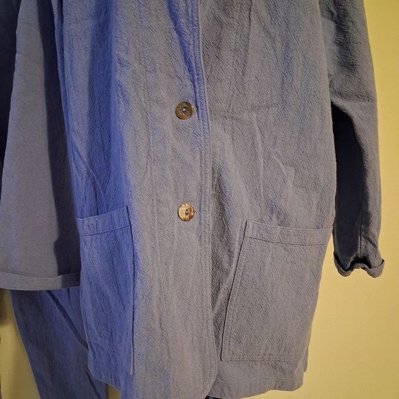 Blue Two-Piece Set with Embroidered Detail Of Cat And Claws - Picture 4 of 16